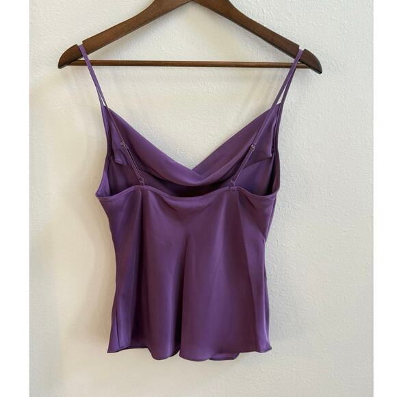 Ramy Brooks NWT Abigail Purple Cowl Neck Satin Tank Top Cami size Small - Picture 3 of 8